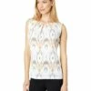 Calvin Klein Shirts & Tops Printed Sleeveless Pleat Neck Cami