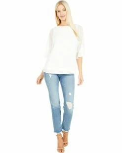 Calvin Klein Shirts & Tops Ruffle Sleeved Blouse with Knit Trim -Outlet Calvin Klein Store 61GRUmOmwVS. AC SR736920