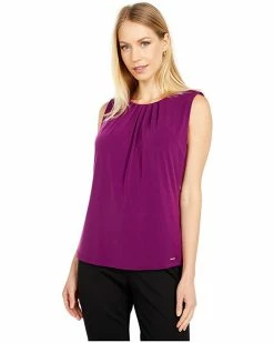 Calvin Klein Shirts & Tops Solid Pleat Neck Cami