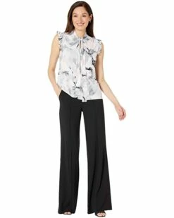 Calvin Klein Shirts & Tops Floral Ruffle Cap Sleeve Tie Neck -Outlet Calvin Klein Store 61MGi0CNPbL. AC SR736920