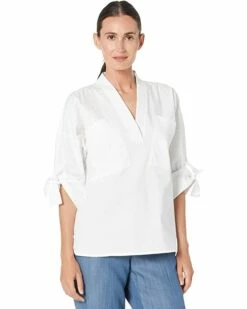Calvin Klein Shirts & Tops V-Neck Blouse w/ Roll Sleeve