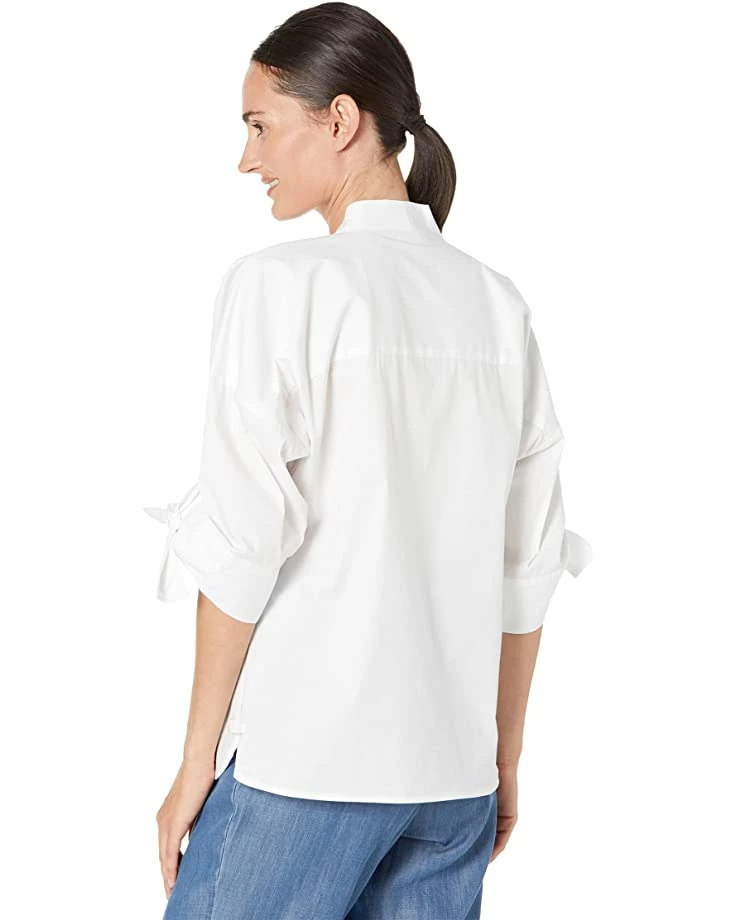 Calvin Klein Shirts & Tops V-Neck Blouse w/ Roll Sleeve 2 Calvin Klein Shirts & Tops V-Neck Blouse w/ Roll Sleeve - Image 2
