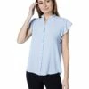 Calvin Klein Shirts & Tops Ruffle Cap Sleeve Mock Neck Blouse