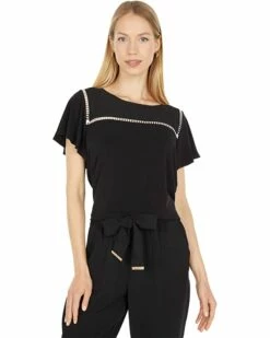 Calvin Klein Shirts & Tops Short Sleeve Blouse with Stitching Detail