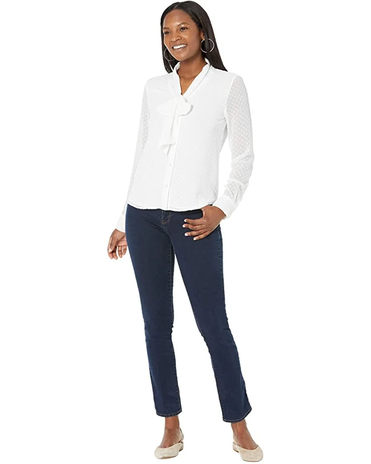 Calvin Klein Shirts & Tops Clipdot Long Sleeve Tie Neck 4 Calvin Klein Shirts & Tops Clipdot Long Sleeve Tie Neck - Image 4