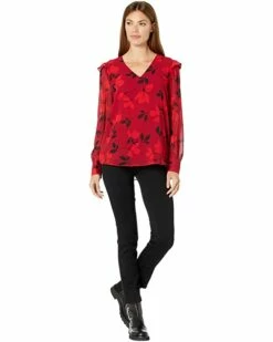 Calvin Klein Shirts & Tops V-Neck Blouse with Ruffle Sleeves -Outlet Calvin Klein Store 61xnaVzVdxL. AC SR736920