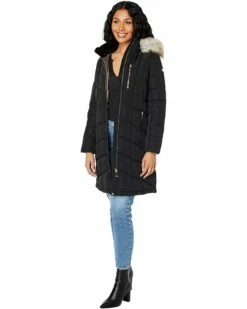 Calvin Klein Coats & Outerwear Box Quilt Faux Fur Trimmed Walker Puffer -Outlet Calvin Klein Store 61zCT10wxtL. AC SR736920