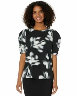 Calvin Klein Shirts & Tops Short Puff Sleeve Blouse