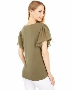 Calvin Klein Shirts & Tops Crew Neck Blouse w/ Chiffon Sleeve 6 Calvin Klein Shirts & Tops Crew Neck Blouse w/ Chiffon Sleeve -Outlet Calvin Klein Store 711iGO0L. AC SR736920