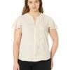 Calvin Klein Shirts & Tops Ruffle Cap Sleeve Pleat Front Blouse
