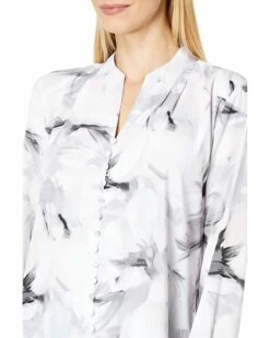 Calvin Klein Shirts & Tops Floral V-Neck Blouse with Button Detail -Outlet Calvin Klein Store 717ZB0hAbyL. AC SR736920