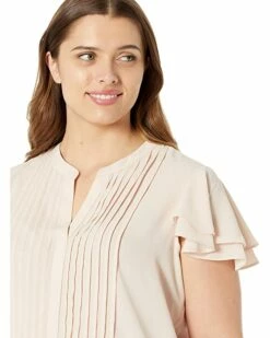 Calvin Klein Shirts & Tops Ruffle Cap Sleeve Pleat Front Blouse -Outlet Calvin Klein Store 7184WmQqwVL. AC SR736920