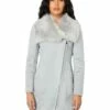 Calvin Klein Coats & Outerwear Asymmetrical Faux Shearling Jacket With Faux Fur Trim