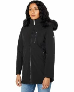 Calvin Klein Coats & Outerwear Hooded Jacket with Faux Fur Trim and Packable Bib Insert