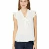 Calvin Klein Shirts & Tops Ruffle Cap Sleeve Tie Neck