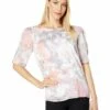 Calvin Klein Shirts & Tops Floral Clipdot Short Sleeve Blouse