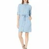 Calvin Klein Dresses Button Front Elastic Waist Denim Dress