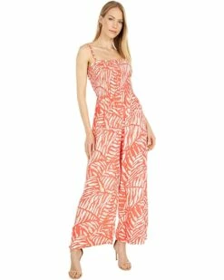 Calvin Klein Jumpsuits & Rompers Tropical Print Jumpsuit with Smocked Bodice