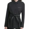 Calvin Klein Coats & Outerwear Long Jacket w/ PU Tie Belt