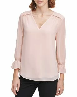 Calvin Klein Shirts & Tops Long Sleeve Blouse with V-Neck and Pleated Detail 7 Calvin Klein Shirts & Tops Long Sleeve Blouse with V-Neck and Pleated Detail -Outlet Calvin Klein Store 71ThVm7KL. AC SR736920