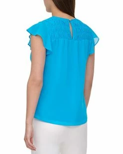 Calvin Klein Shirts & Tops Smocked Yoke Blouse w/ Ruffle Sleeve -Outlet Calvin Klein Store 71Un54leaEL. AC SR736920