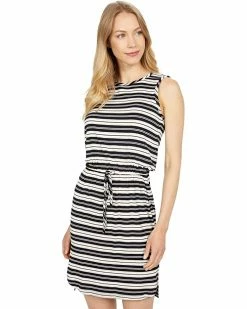 Calvin Klein Dresses Cinched Waist Striped Dress
