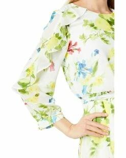 Calvin Klein Dresses Printed Long Sleeve Dress with Ruffles and Belt -Outlet Calvin Klein Store 71X77mHbnJL. AC SR736920