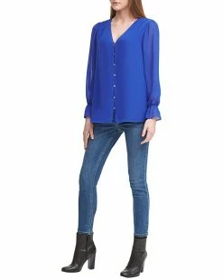 Calvin Klein Shirts & Tops V-Neck Buttons w/ Buttons -Outlet Calvin Klein Store 71YSHmZT6UL. AC SR736920