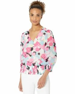 Calvin Klein Shirts & Tops Printed V-Neck Blouse w/ Smocking -Outlet Calvin Klein Store 71c4sMkVrJS. AC SR736920