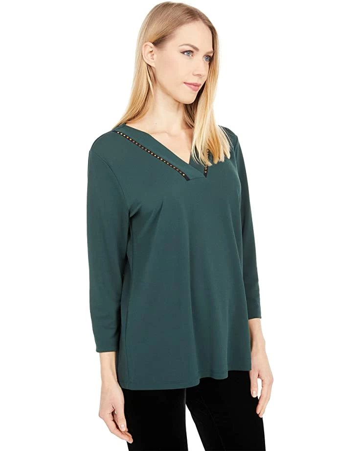 Calvin Klein Shirts & Tops Stretch Crepe V-Neck Blouse with Studs 4 Calvin Klein Shirts & Tops Stretch Crepe V-Neck Blouse with Studs - Image 4