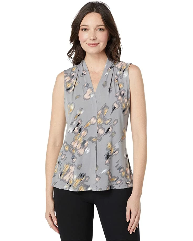 Calvin Klein Shirts & Tops Printed Sleeveless V-Neck Cami 1 Calvin Klein Shirts & Tops Printed Sleeveless V-Neck Cami