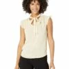 Calvin Klein Shirts & Tops Ruffle Cap Sleeve Tie Neck Blouse