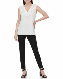 Calvin Klein Shirts & Tops Sleeveless Chiffon Blouse w/ Buttons