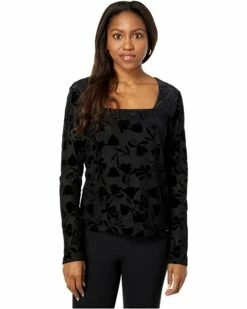 Calvin Klein Shirts & Tops Velvet Burnout 3/4 Sleeve Top