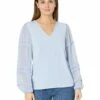 Calvin Klein Shirts & Tops V-Neck Blouse with Pleated Sleeves