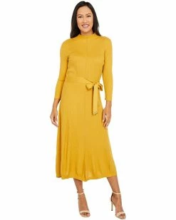 Calvin Klein Dresses Midi Sweaterdress with Self Tie Belt