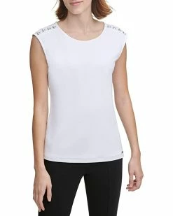 Calvin Klein Shirts & Tops Cap Sleeve Top with Shoulder Detail -Outlet Calvin Klein Store 71yZy2YYIHL. AC SR736920