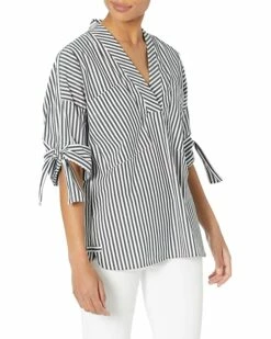 Calvin Klein Shirts & Tops Striped V-Neck Blouse w/ Roll Sleeve -Outlet Calvin Klein Store 811eaE6LfHS. AC SR736920