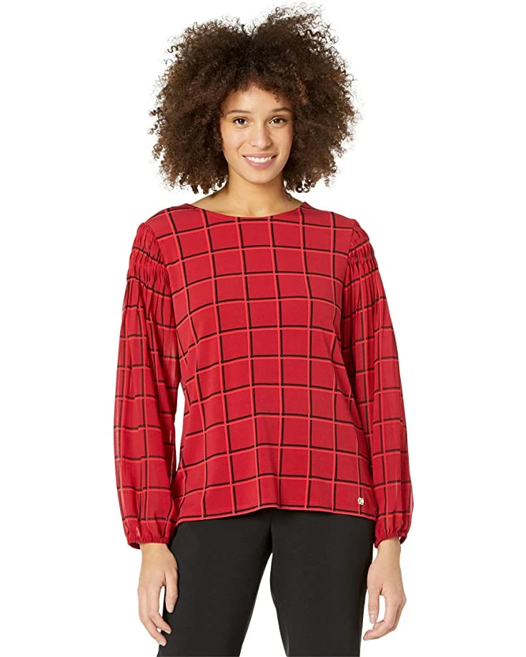 Calvin Klein Shirts & Tops Chiffon Blouse with Balloon Sleeves 1 Calvin Klein Shirts & Tops Chiffon Blouse with Balloon Sleeves