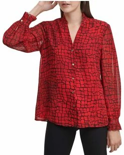 Calvin Klein Shirts & Tops Button Front Blouse with V-Neck