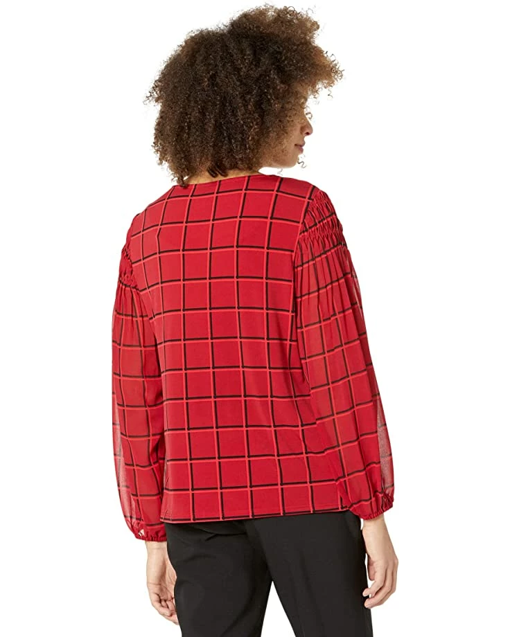 Calvin Klein Shirts & Tops Chiffon Blouse with Balloon Sleeves 2 Calvin Klein Shirts & Tops Chiffon Blouse with Balloon Sleeves - Image 2