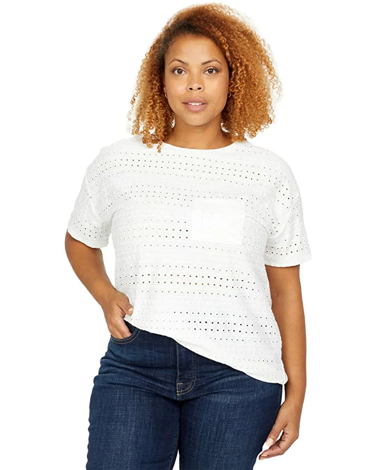 Calvin Klein Shirts & Tops Short Sleeve Eyelet Top w/ Pocket 1 Calvin Klein Shirts & Tops Short Sleeve Eyelet Top w/ Pocket