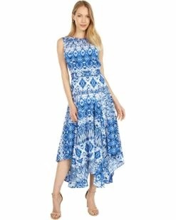 Calvin Klein Dresses Printed Dress with Handkerchief Hem