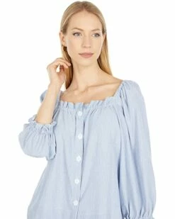 Calvin Klein Shirts & Tops Square Neck Blouse with Buttons -Outlet Calvin Klein Store 81WM7TNMsdS. AC SR736920