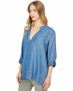 Calvin Klein Shirts & Tops Tencle Blouse w/ Roll Sleeves -Outlet Calvin Klein Store 81YmoMS781S. AC SR736920