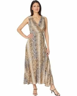 Calvin Klein Dresses Rayon Challis Snakeprint Maxi