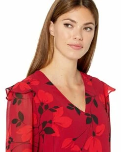 Calvin Klein Shirts & Tops V-Neck Blouse with Ruffle Sleeves -Outlet Calvin Klein Store 81b2tc38P2L. AC SR736920