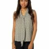 Calvin Klein Shirts & Tops Printed Sleeveless Tie Neck Top