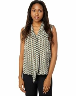 Calvin Klein Shirts & Tops Printed Sleeveless Tie Neck Top