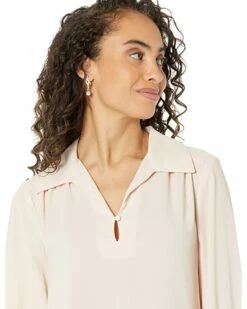 Calvin Klein Shirts & Tops Collared Long Sleeve Blouse with Button Detail At Cuff -Outlet Calvin Klein Store 81hwgRGSD8L. AC SR736920